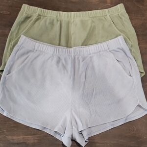 Set Of 2 - Juniors SO Cozy Shortie Waffle Shorts Size Large